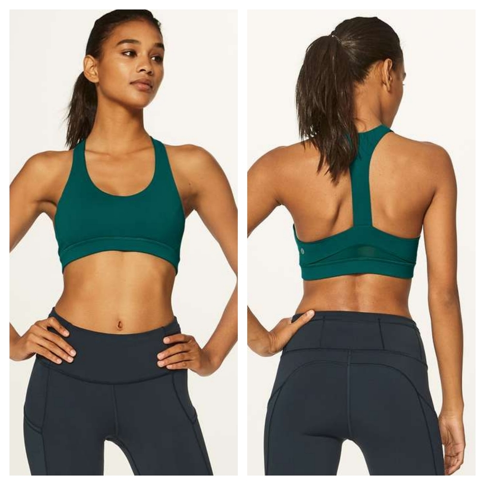 Lululemon Break Free Bra (Nulux) Teal Green Size 6